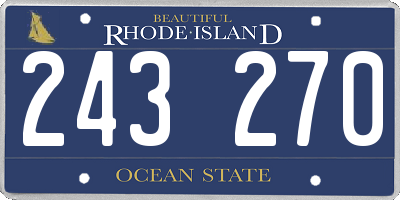 RI license plate 243270