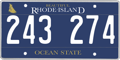RI license plate 243274