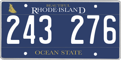 RI license plate 243276