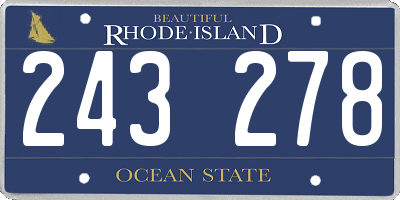 RI license plate 243278
