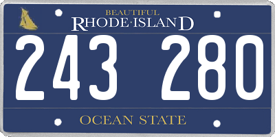 RI license plate 243280