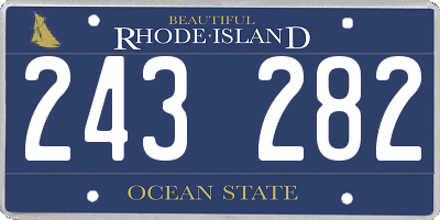 RI license plate 243282