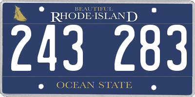 RI license plate 243283