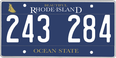 RI license plate 243284