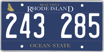 RI license plate 243285