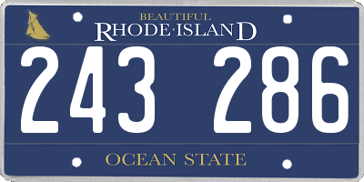 RI license plate 243286