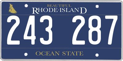 RI license plate 243287