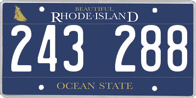 RI license plate 243288