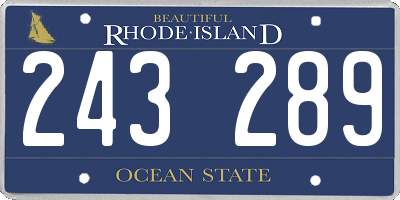 RI license plate 243289