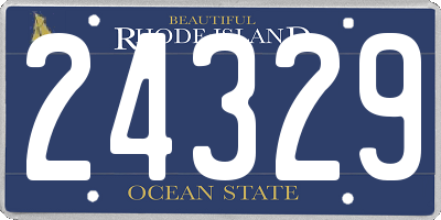 RI license plate 24329