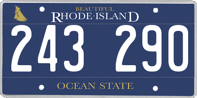 RI license plate 243290