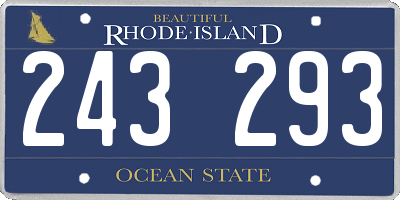 RI license plate 243293