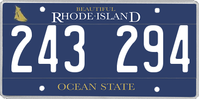 RI license plate 243294