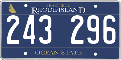 RI license plate 243296