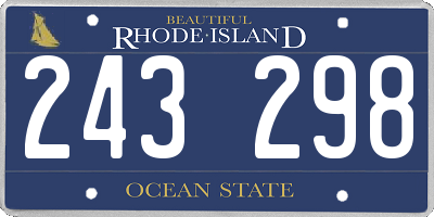 RI license plate 243298
