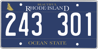 RI license plate 243301