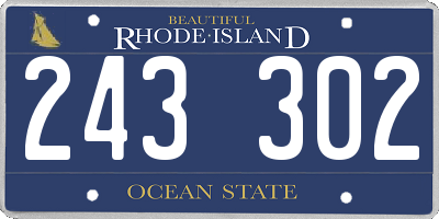 RI license plate 243302