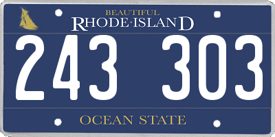 RI license plate 243303