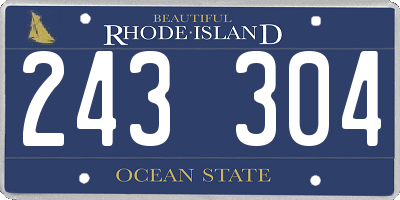 RI license plate 243304