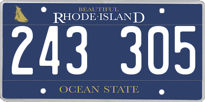 RI license plate 243305