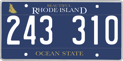 RI license plate 243310
