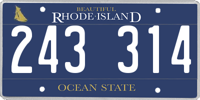 RI license plate 243314