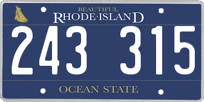 RI license plate 243315