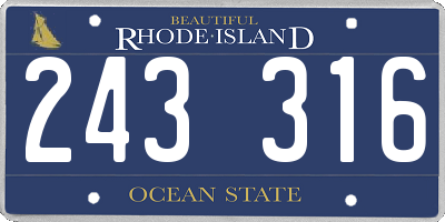 RI license plate 243316