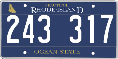 RI license plate 243317