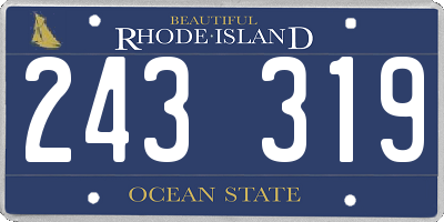 RI license plate 243319