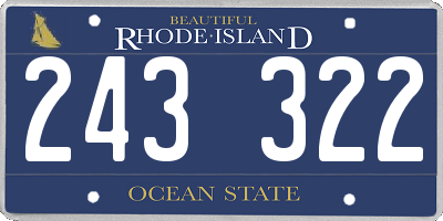 RI license plate 243322