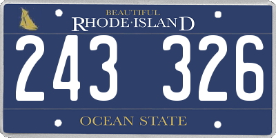 RI license plate 243326
