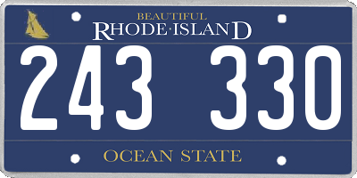 RI license plate 243330