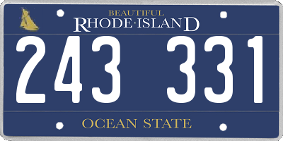 RI license plate 243331