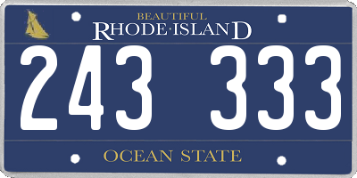 RI license plate 243333