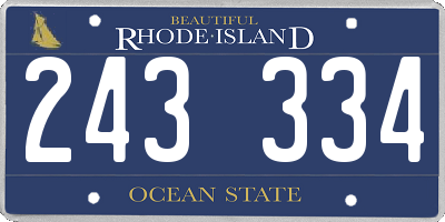 RI license plate 243334