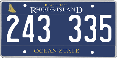RI license plate 243335