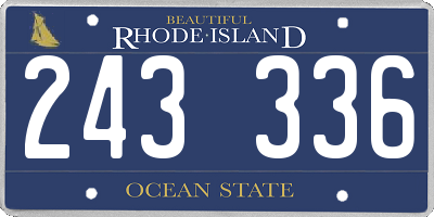 RI license plate 243336
