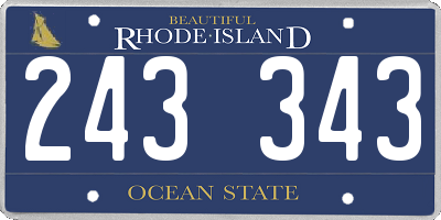 RI license plate 243343
