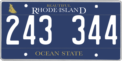 RI license plate 243344