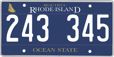 RI license plate 243345
