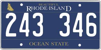 RI license plate 243346