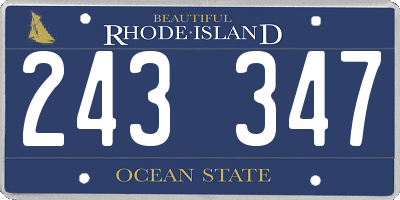 RI license plate 243347