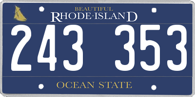 RI license plate 243353