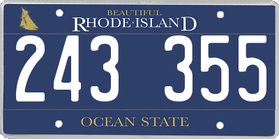 RI license plate 243355