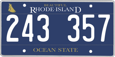 RI license plate 243357
