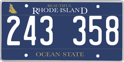 RI license plate 243358