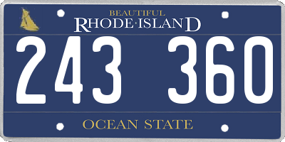 RI license plate 243360