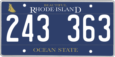 RI license plate 243363