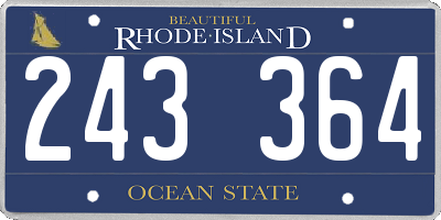 RI license plate 243364